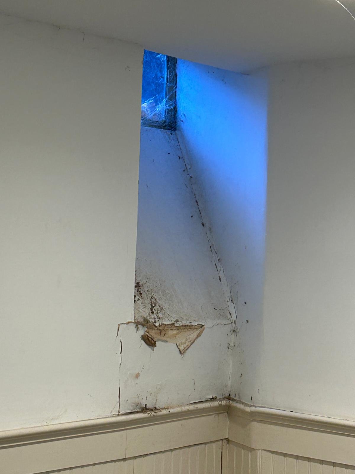 Before: old masonry foundation repair with mortar joint rebuild and waterproofing in Norwalk, CT