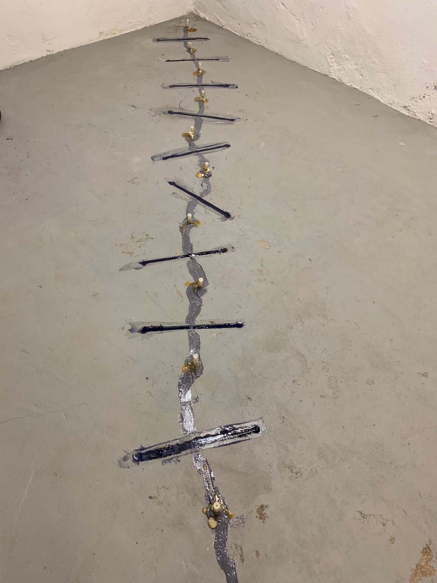 Before: earthquake foundation crack stabilization with carbon fiber and Kevlar bars in 270-year-old historic building in Rye, NY