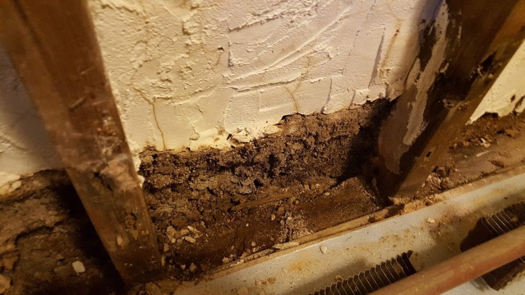 stucco water damage on wall